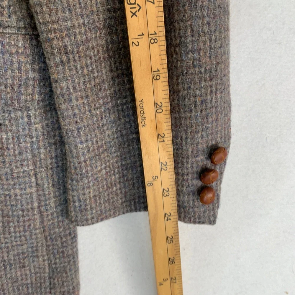 Harris Tweed Blazer Mens 40R Brown Tan Scottish Wool Sport Coat 2-Button Vintage